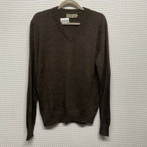 Peruvian Connection men's sweater Size Medium‎ Brown V-Neck 100% Baby Alpaca